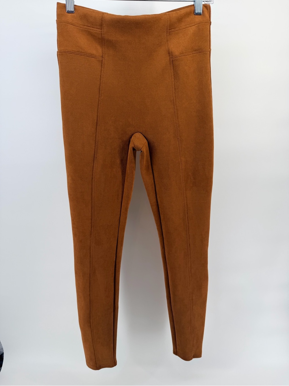 SPANX Suede Leggings in Rich Caramel Medium Tall